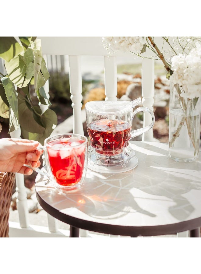 GROSCHE Aberdeen Tea Infuser Teapot & Smart Tea Maker - BPA-Free, Drip-Free Design | Coaster | Easy Brew | Easy Clean Steeper | Loose Leaf Brewing - Stylish Design | 17.7 oz - 1000 ml - Image 2