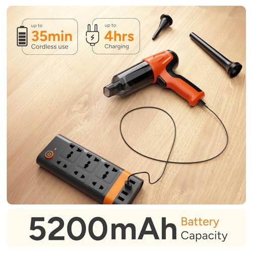 SELLWIZE Powerful Suction 80W Wireless Hand Vacuum & Air Blower 2-in-1 Wireless Vacuum Cleaner, BLDC Motor HEPA Filter, Compact & Lightweight for Car, Home use, & Pet Hair - Image 5
