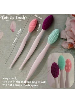 New prominent 3 Pcs Lip Scrub Brush,Lip Scrubber Exfoliator,Silicone Lip Brush Tool Double-Sided Mini Exfoliating Brush For Men Women Lip Lightening For Dark Lips Exfoliator Scrub Brush  - Image 5