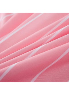 Erosebridal Pink Comforter Cover Queen Size Girls White Stripe Decor Bedding Set, Simple Fashion Style Duvet Cover, Soft Microfiber Reversible Bedspread, 3 Pieces Kids Boys Women Modern Quilt Cover, No Comforter  - Image 5