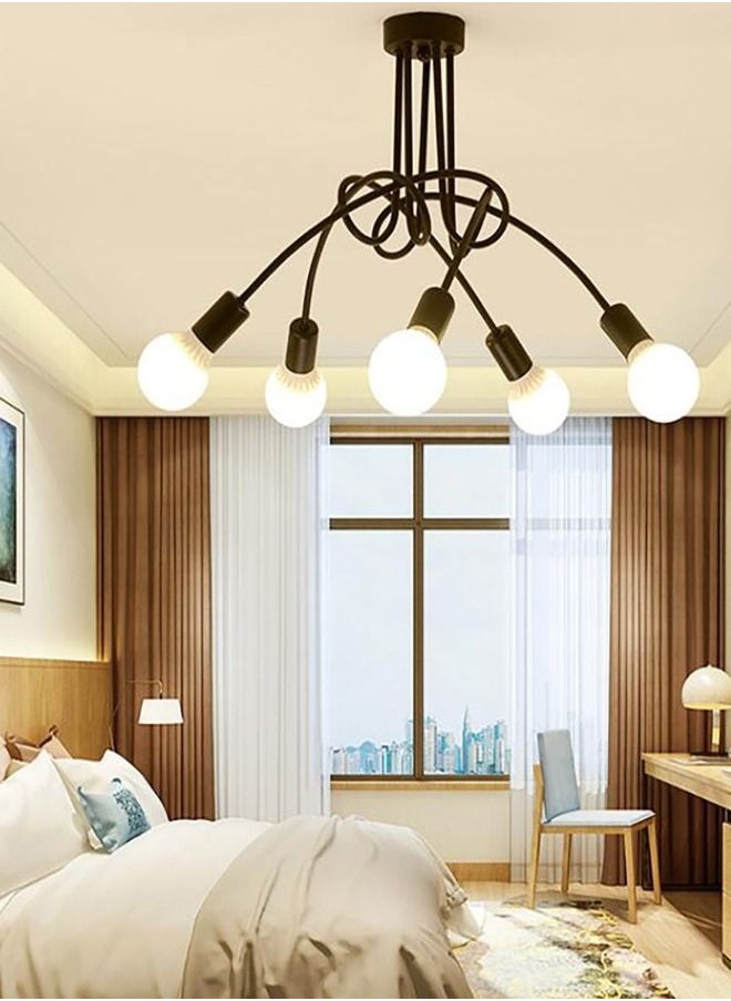 Haikomin Retro Industrial Chandelier Wrought Iron LED Ceiling Lamp E27 Light Living Room Modern Decor Home Lighting  - Image 1
