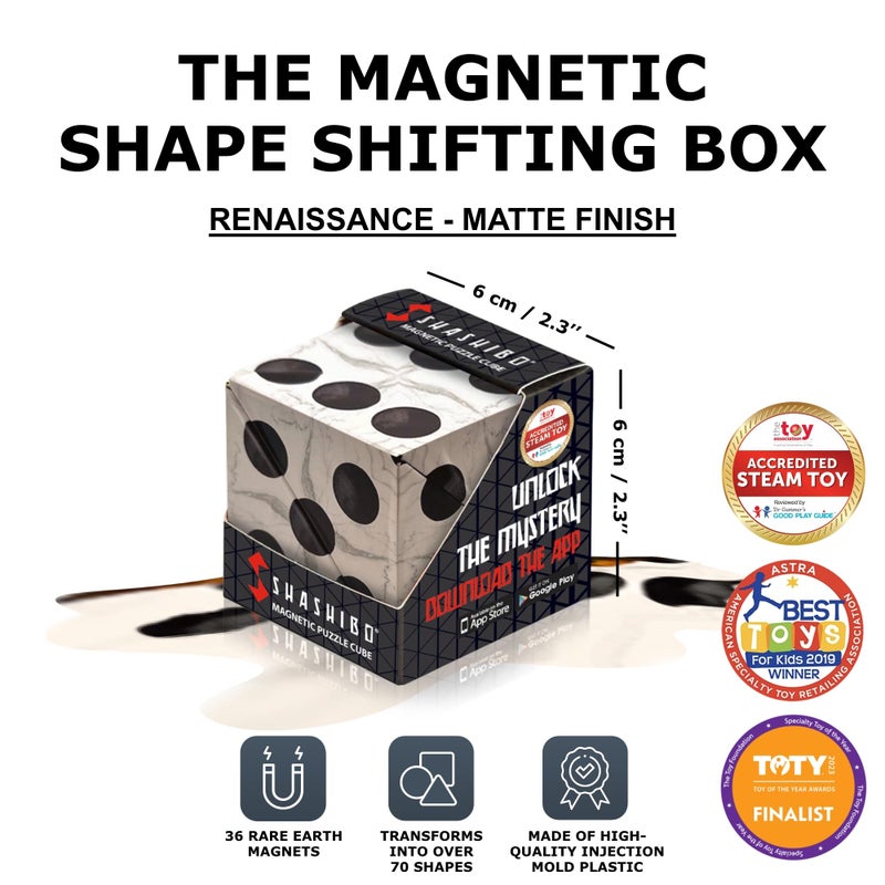 SHASHIBO Shape Shifting Box - Award-Winning Fidget Toy w/ 36 Rare Earth Magnets - Fidget Cube Transforms Into Over 70 Shapes, Sensory Toy Gift for Kids, Teens, and Adults (Renaissance) - Image 2