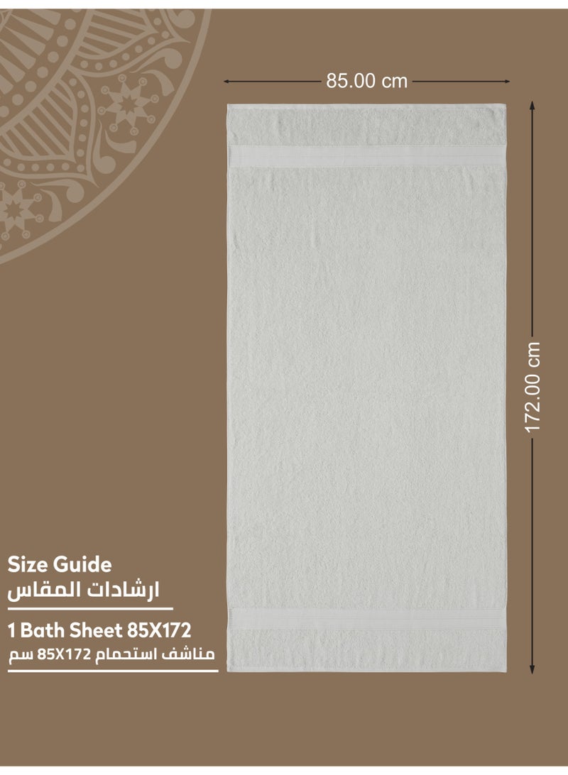 Donetella Premium 100 % Combed Cotton 1-Pcs Bath Sheet (85 X 172 CM) 600 GSM Large Towel, Highly Absorbent, Quick Dry,Best Towel for Bathroom, Spa And Hotel,White - Image 2