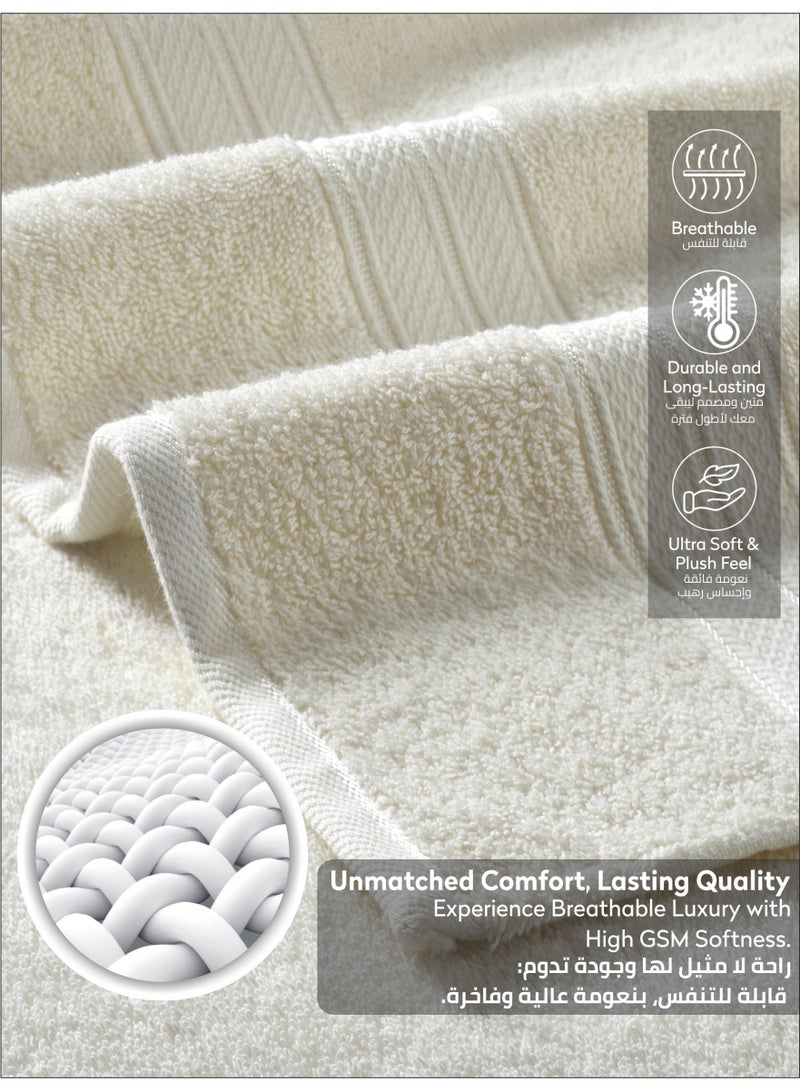 Donetella Premium 100 % Combed Cotton 1-Pcs Bath Sheet (85 X 172 CM) 600 GSM Large Towel, Highly Absorbent, Quick Dry,Best Towel for Bathroom, Spa And Hotel,White - Image 5