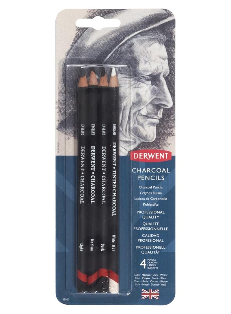 Derwent Charcoal Pencils Blister (Set of 4) - Image 1