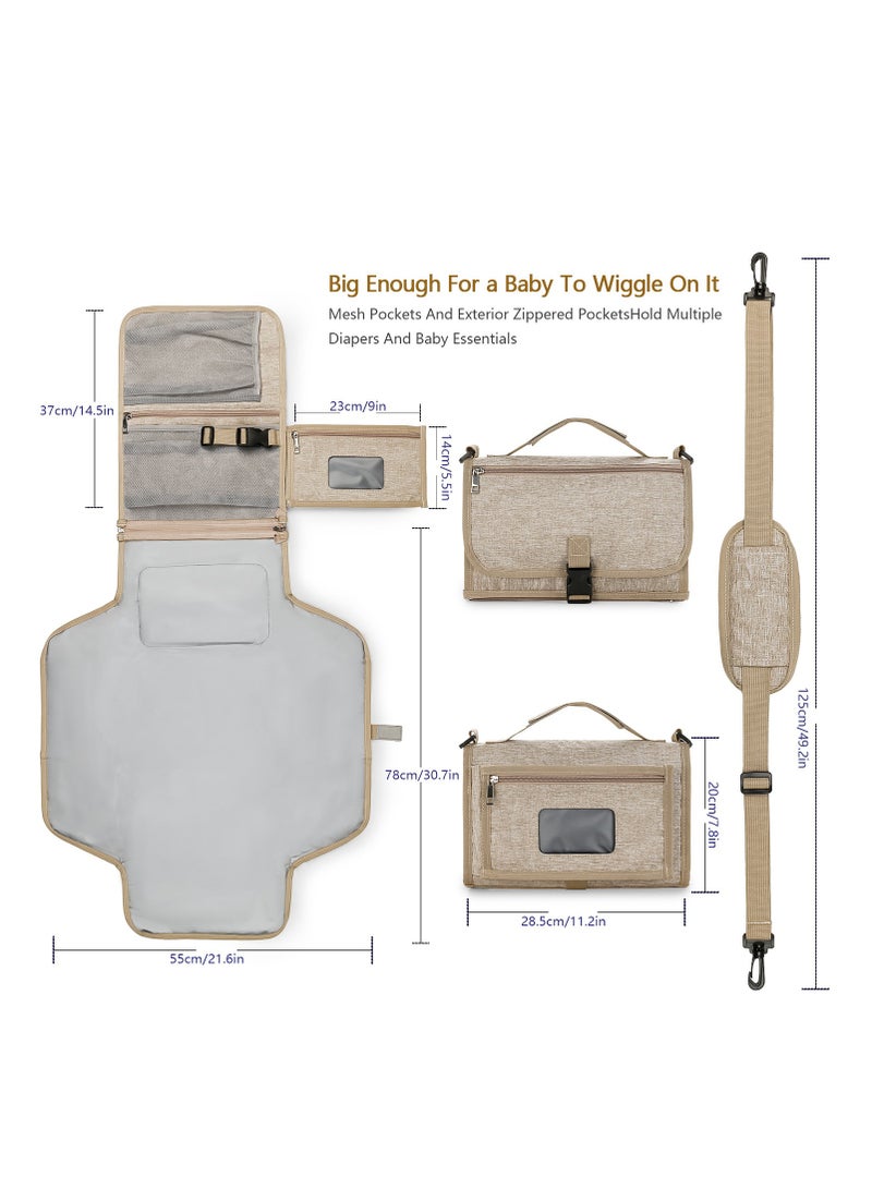 Portable Baby Changing Mat Detachable Waterproof Travel Diaper Changing Pad with Shoulder Strap Wipes Pocket Newborn Essentials Baby Shower Gifts  - Image 3