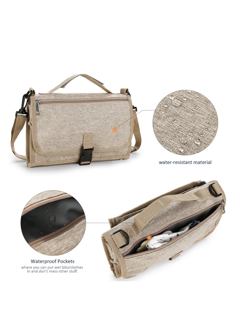 Portable Baby Changing Mat Detachable Waterproof Travel Diaper Changing Pad with Shoulder Strap Wipes Pocket Newborn Essentials Baby Shower Gifts  - Image 4