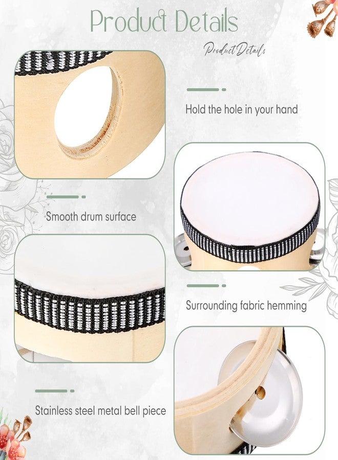 Lukmaa 24 Set 4 Inch Tambourine for Adults Wooden Hand Held Drum with Metal Jingles, Gift Tags, White I Love You Printed Ribbon Percussion Gift Musical Instrument for Church Wedding Party Favor - Image 5