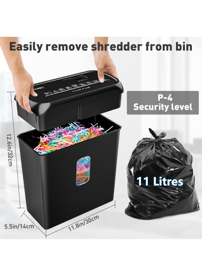 سنشر آلة تقطيع الورق SCH06 - سعة 6 ورقات، تقطيع الأقراص المدمجة وبطاقات الائتمان، سلة مهملات سعة 11 لترًا - مثالية للمنزل أو المكتب - Image 4
