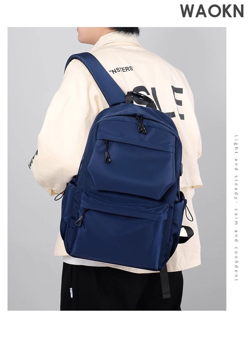 WAOKN Travel Backpacks for Students & Travelers: Business Laptop Bag Backpack,Carry On Backpack,Hiking Backpack Waterproof Outdoor Sports Rucksack Casual Daypack Travel Essentials Backpack Fits Up to 15.7" Laptop, Backpack for Men and Women with USB Charging Port, Water-Resistant, Large Capacity - Image 4