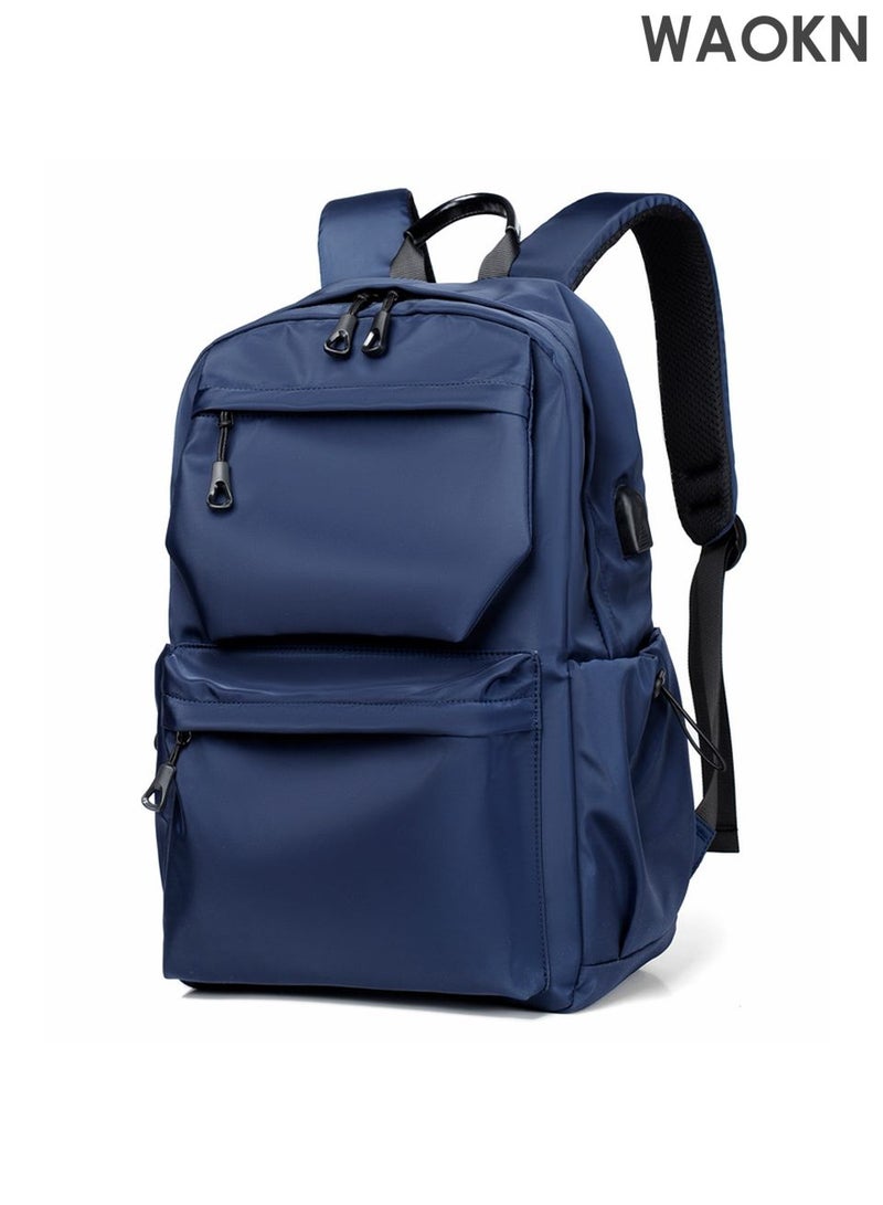 WAOKN Travel Backpacks for Students & Travelers: Business Laptop Bag Backpack,Carry On Backpack,Hiking Backpack Waterproof Outdoor Sports Rucksack Casual Daypack Travel Essentials Backpack Fits Up to 15.7" Laptop, Backpack for Men and Women with USB Charging Port, Water-Resistant, Large Capacity - Image 1