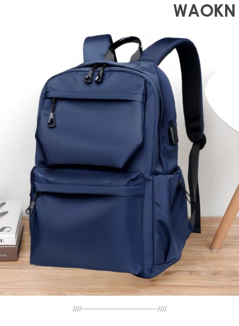 WAOKN Travel Backpacks for Students & Travelers: Business Laptop Bag Backpack,Carry On Backpack,Hiking Backpack Waterproof Outdoor Sports Rucksack Casual Daypack Travel Essentials Backpack Fits Up to 15.7" Laptop, Backpack for Men and Women with USB Charging Port, Water-Resistant, Large Capacity - Image 3