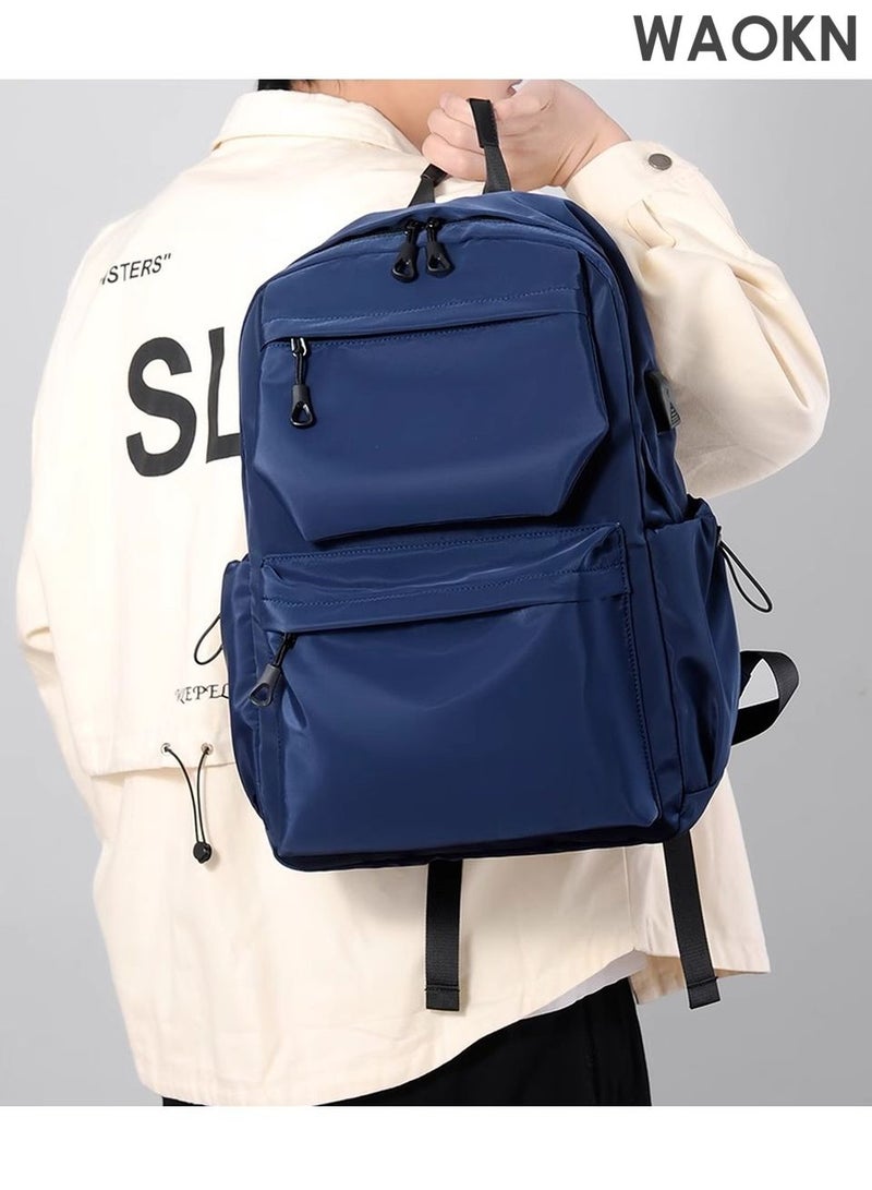 WAOKN Travel Backpacks for Students & Travelers: Business Laptop Bag Backpack,Carry On Backpack,Hiking Backpack Waterproof Outdoor Sports Rucksack Casual Daypack Travel Essentials Backpack Fits Up to 15.7" Laptop, Backpack for Men and Women with USB Charging Port, Water-Resistant, Large Capacity - Image 5