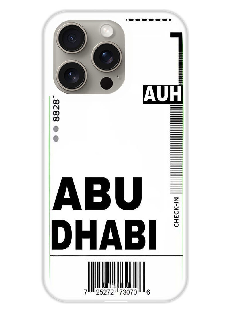 Theodor غطاء حماية لجهاز APPLE IPHONE 15 Pro AUH تذكرة صعود (حافة بيضاء) - Image 1