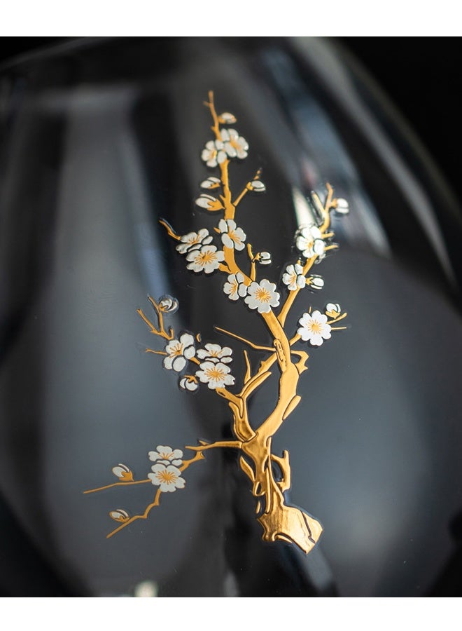 هومستر حاملين شمعة Tealight الزجاج الشفاف ، ريترو البرقشة زهرة الديكور الشموعة مع قاعدة خشبية - مقاومة للرياح الحرق والشفافية العالية - مثالية للديكور المنزلي غطاء كأس شمعة مقاومة للرياح - Image 4