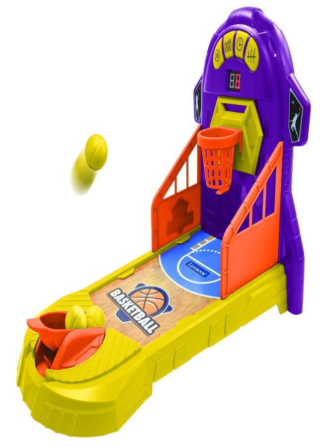 Lexibook JG910 Electronic Basketball Game, Sound and Light Effects, Movable Playing Field, 3 Difficulty Levels, 1 to 4 Players, Purple/Yellow - Image 3