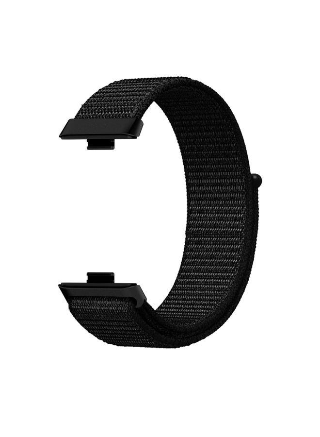 Wechdo Premium Nylon Loop Strap for Huawei Watch Fit 4/4 Pro/Fit 3 - Breathable Adjustable Soft Woven Replacement Band with Secure Buckle Black - Image 2