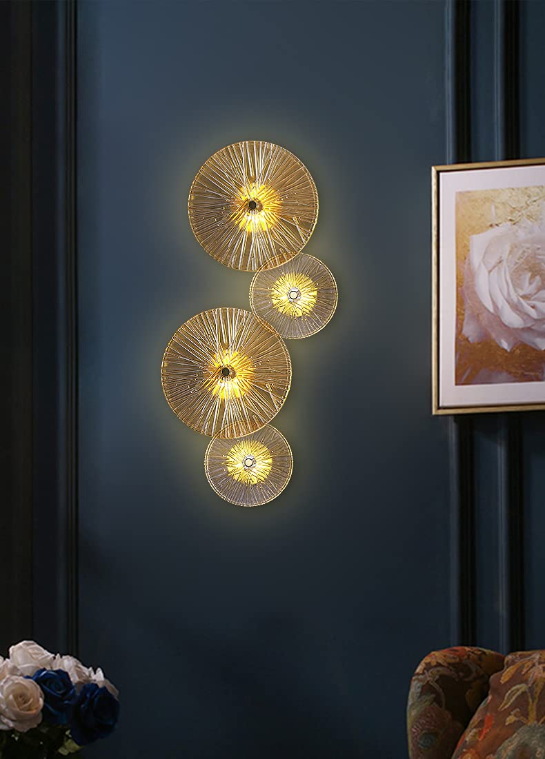 CITRA Modern Glass LED Wall Art Lamp (Warm White, Golden) - Image 2