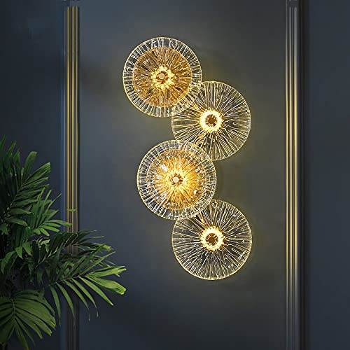CITRA Modern Glass LED Wall Art Lamp (Warm White, Golden) - Image 1