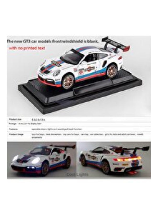 HAIZOL Porsche 911 GT3 RS Die-Cast Model Car 1:24 Scale | Pull-Back Action with Lights & Sound | Opening Doors & Hood | Ages 4-7 | Premium Collection with Display Base - Image 2