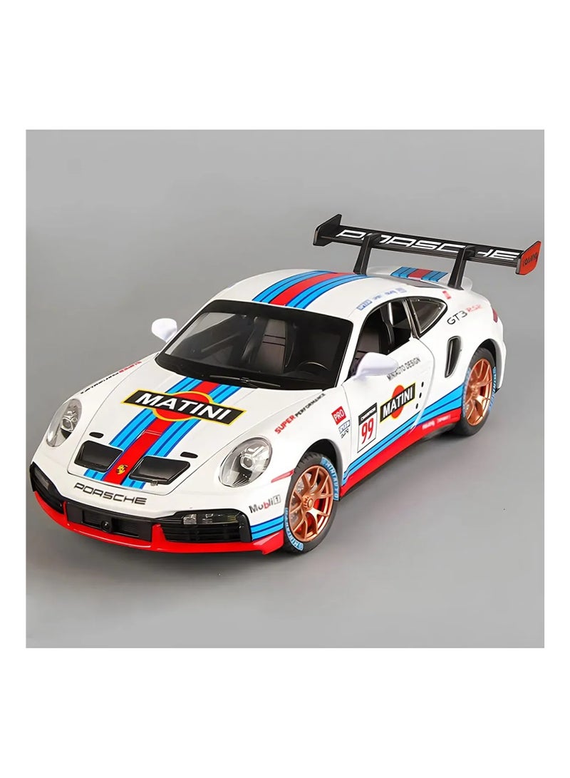 HAIZOL Porsche 911 GT3 RS Die-Cast Model Car 1:24 Scale | Pull-Back Action with Lights & Sound | Opening Doors & Hood | Ages 4-7 | Premium Collection with Display Base - Image 3