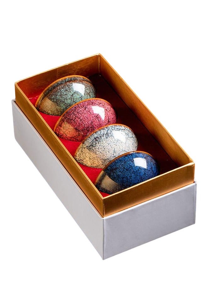 Handcrafted Ceramic Espresso Cup Set – 4 Multicolor Cups, 110ml - Image 1