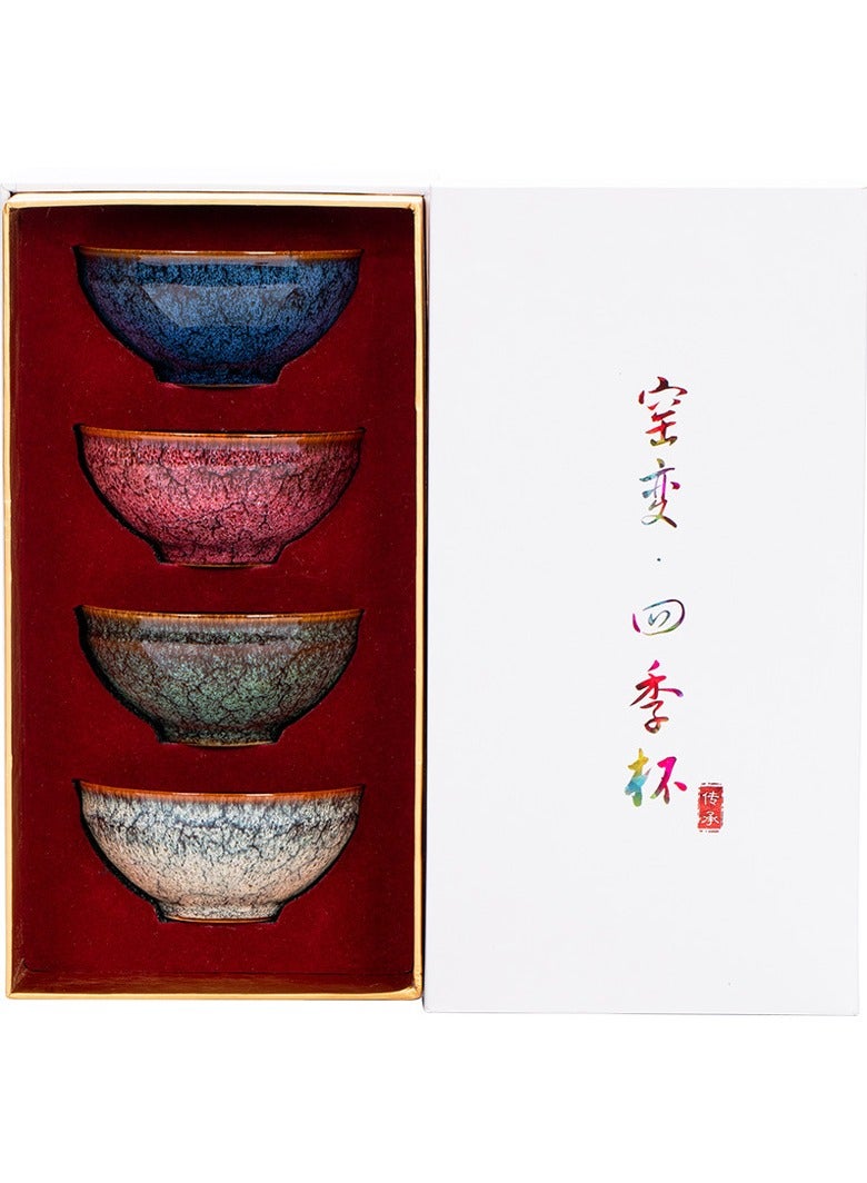 Handcrafted Ceramic Espresso Cup Set – 4 Multicolor Cups, 110ml - Image 3