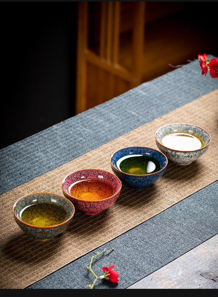 Handcrafted Ceramic Espresso Cup Set – 4 Multicolor Cups, 110ml - Image 2