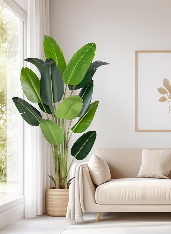 Bolivia's Artificial Trees, Artificial Banana Tree With Perfect Faux Tropical Leaf, Lifelike Artificial Tree For Modern Home Decoration Indoor And Outdoor, Artificial Tree For Office And Housewarming，180CM - Image 3