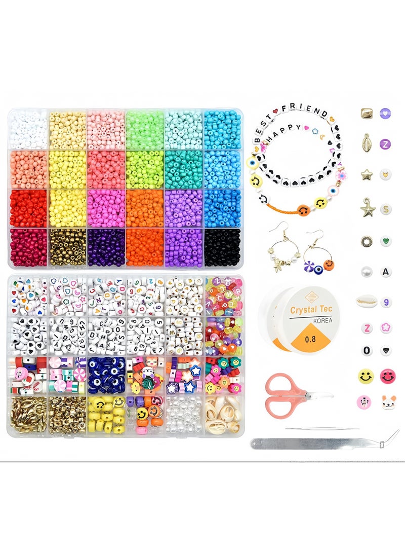 28,000 مجموعات من مزدوج مربع 48 شبكة 2mm زجاج البذور الخرز DIY المجوهرات الخرز مجموعات للأطفال (مربع) - Image 1