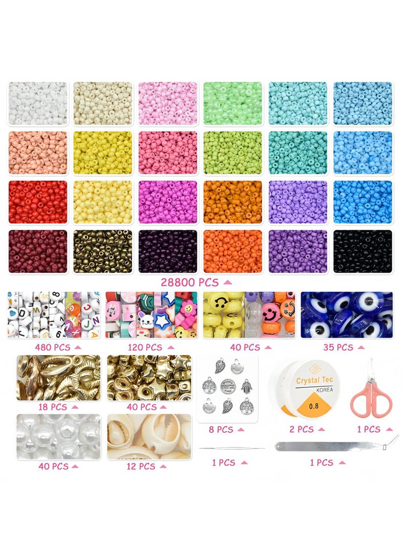28,000 مجموعات من مزدوج مربع 48 شبكة 2mm زجاج البذور الخرز DIY المجوهرات الخرز مجموعات للأطفال (مربع) - Image 2