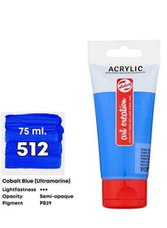 Talens Acrylic Colour Tube 75 Ml Cobalt Blue Ultramarine 512  - Image 2