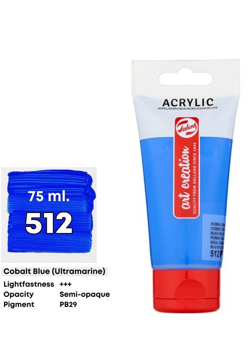 تالينز الوان اكريليك 75 مل، لون ازرق كوبالت الترا مارين 512 - Image 2