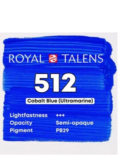 Talens Acrylic Colour Tube 75 Ml Cobalt Blue Ultramarine 512  - Image 3