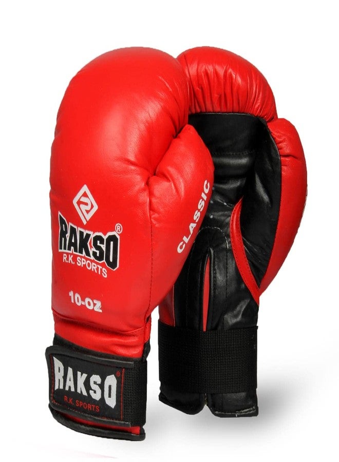 Rakso قفازات الملاكمة من راكسو، قفازات التدريب، قفازات الملاكمة للرجال والنساء والأطفال، قفازات كيس الملاكمة مصنوعة من جلد عالي الجودة، حشوة إسفنجية مصبوبة من قطعة واحدة، إغلاق يلتف حول المعصم (8 أونصة) - Image 1