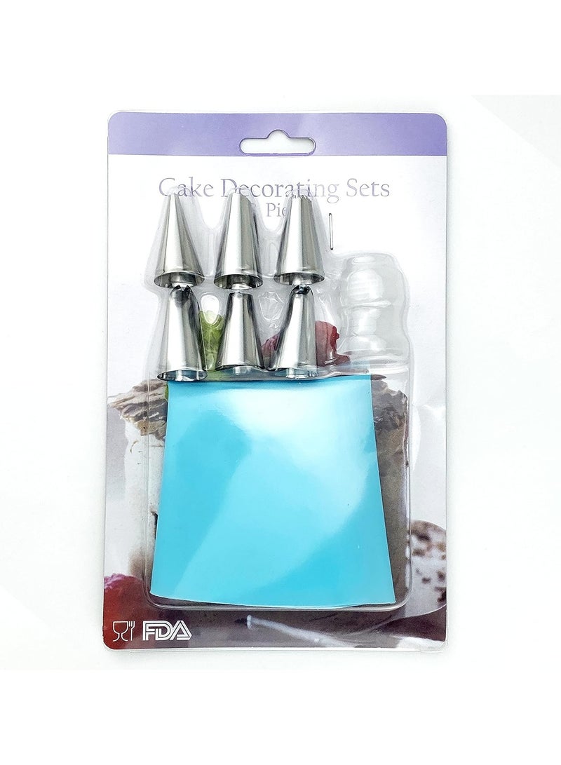 SwirlColor Icing Piping Bags and Stainless Steel Nozzle Set Cake DIY Decorating Tool with Cleaning Brush and Twist Ties 15pcs - Image 2