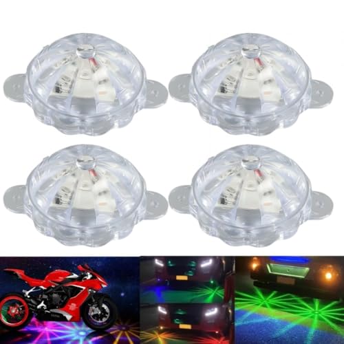 Autozap Motorcycle Star Light Flash Chassis Strobe Light Underglow Ambient RGB Dash Light Motorbike LED (12 V, 33 W) (Universal for Bike) (Pack of 4) - Image 1