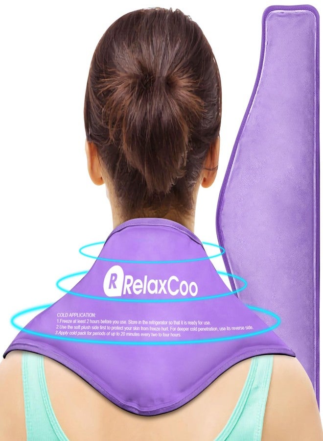 RelaxCoo Neck Ice Pack Wrap, Reusable Gel Ice Pack for Neck Shoulders, Cold Compress Therapy for Pain Relief, Injuries, Swelling, Bruises, Sprains, Inflammation and Cervical Surgery Recovery Purple - Image 1