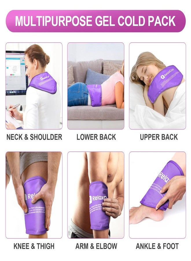 RelaxCoo Neck Ice Pack Wrap, Reusable Gel Ice Pack for Neck Shoulders, Cold Compress Therapy for Pain Relief, Injuries, Swelling, Bruises, Sprains, Inflammation and Cervical Surgery Recovery Purple - Image 4