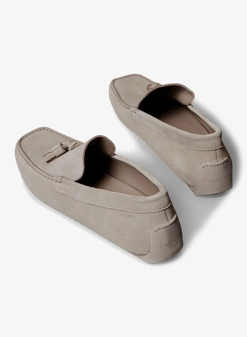 CALVIN KLEIN Desert Taupe Suede Moccasin Driving Shoes for Men | Best Price UAE