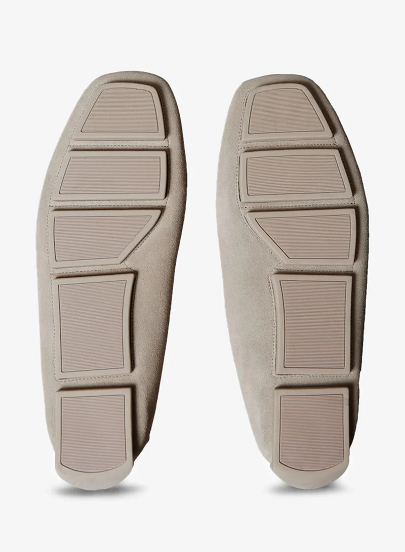 CALVIN KLEIN Desert Taupe Suede Moccasin Driving Shoes for Men | Best Price UAE