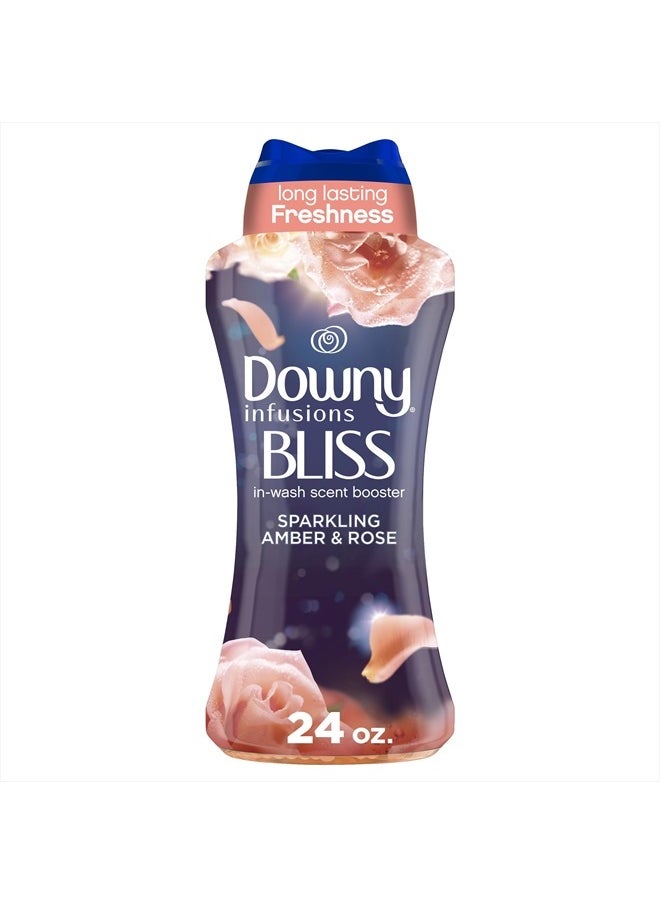 Downy Infusions In-Wash Laundry Scent Booster Beads, BLISS, Sparkling Amber and Rose, 24 oz  - Image 1