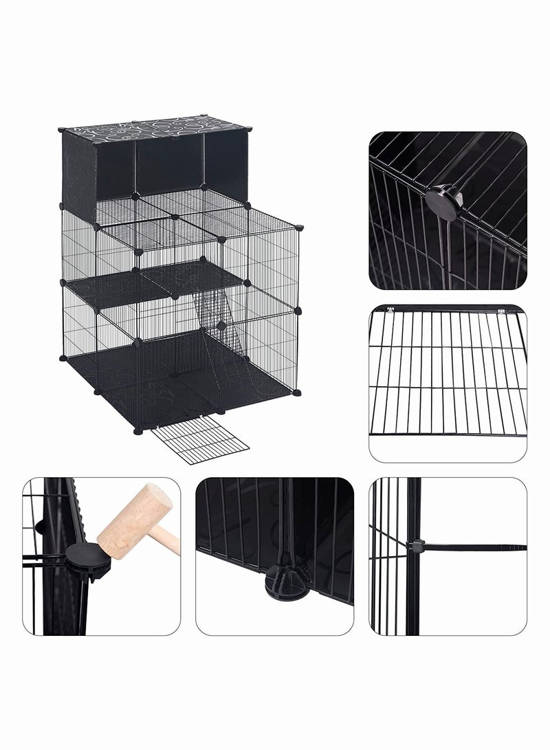 DIY Metal Mesh With Ladder Storage Pet Fence Pet Cage For Small Pets Like Rabbit Hamster Cat - Image 5