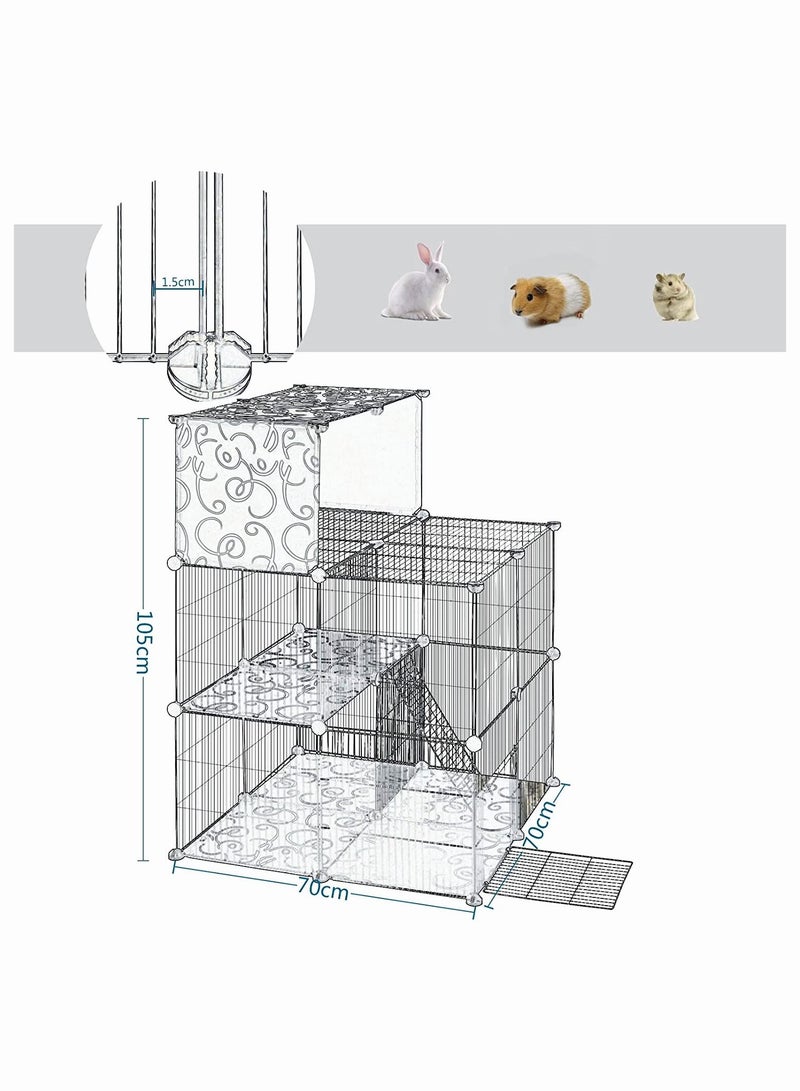 DIY Metal Mesh With Ladder Storage Pet Fence Pet Cage For Small Pets Like Rabbit Hamster Cat - Image 4