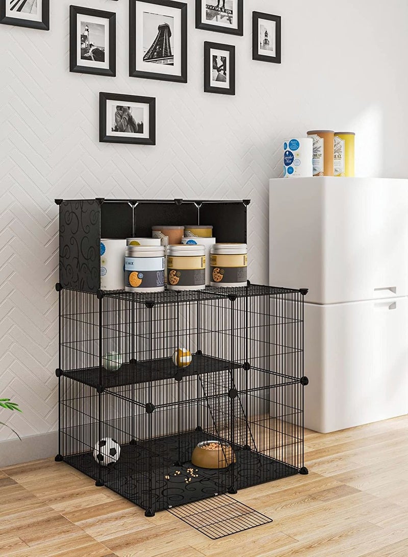 DIY Metal Mesh With Ladder Storage Pet Fence Pet Cage For Small Pets Like Rabbit Hamster Cat - Image 1
