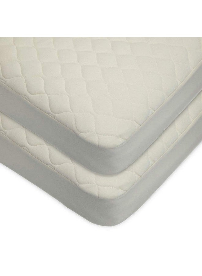 TL Care TL Care Waterproof Quilted Crib Size Fitted Mattress Cover Made with Organic Cotton Top Layer, Natural Color, 2 Pack - Image 1
