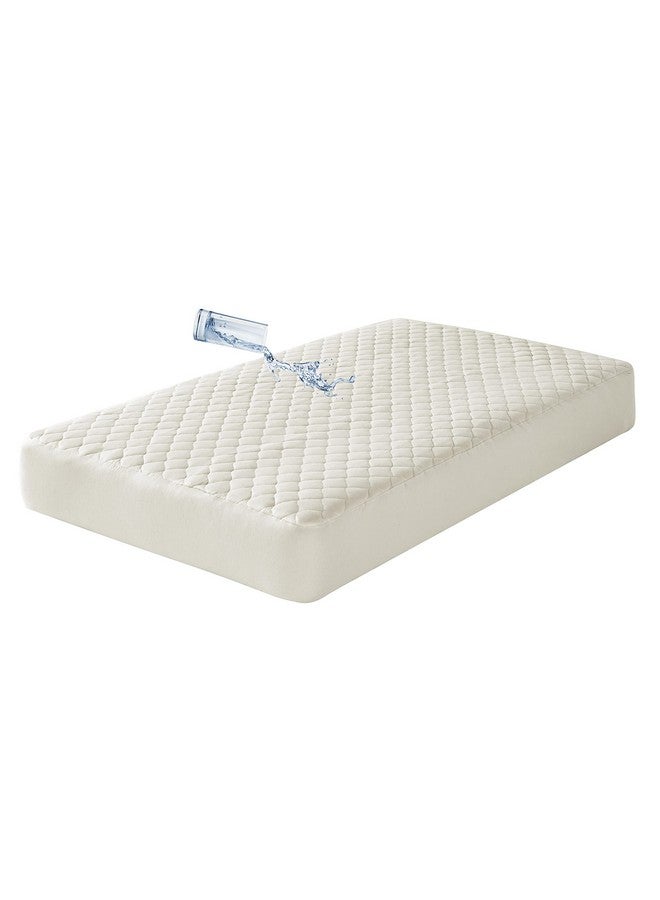 TL Care TL Care Waterproof Quilted Crib Size Fitted Mattress Cover Made with Organic Cotton Top Layer, Natural Color, 2 Pack - Image 5