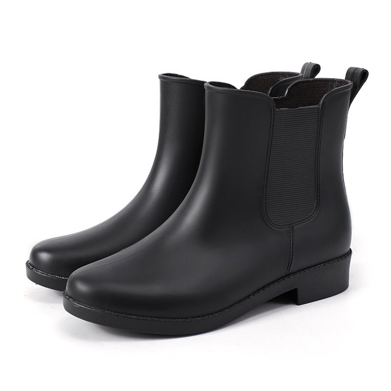 Fashion Korean Short Rain Boots for Women Black