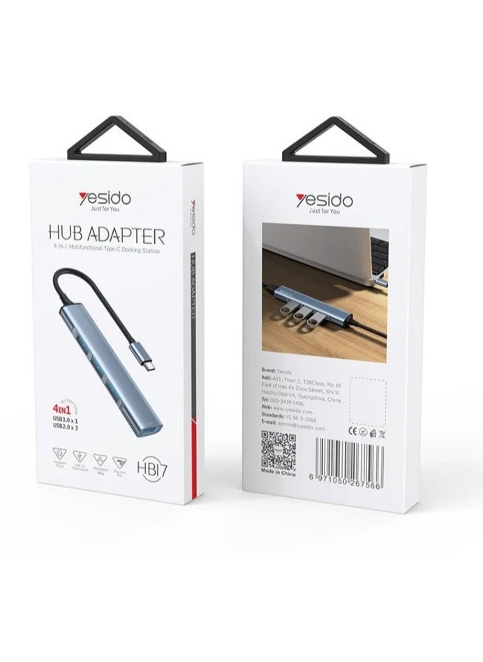 Yesido - Yesido HB17 4 in 1 USB-C / Type-C Multifunctional Docking Station HUB Adapter - Image 1