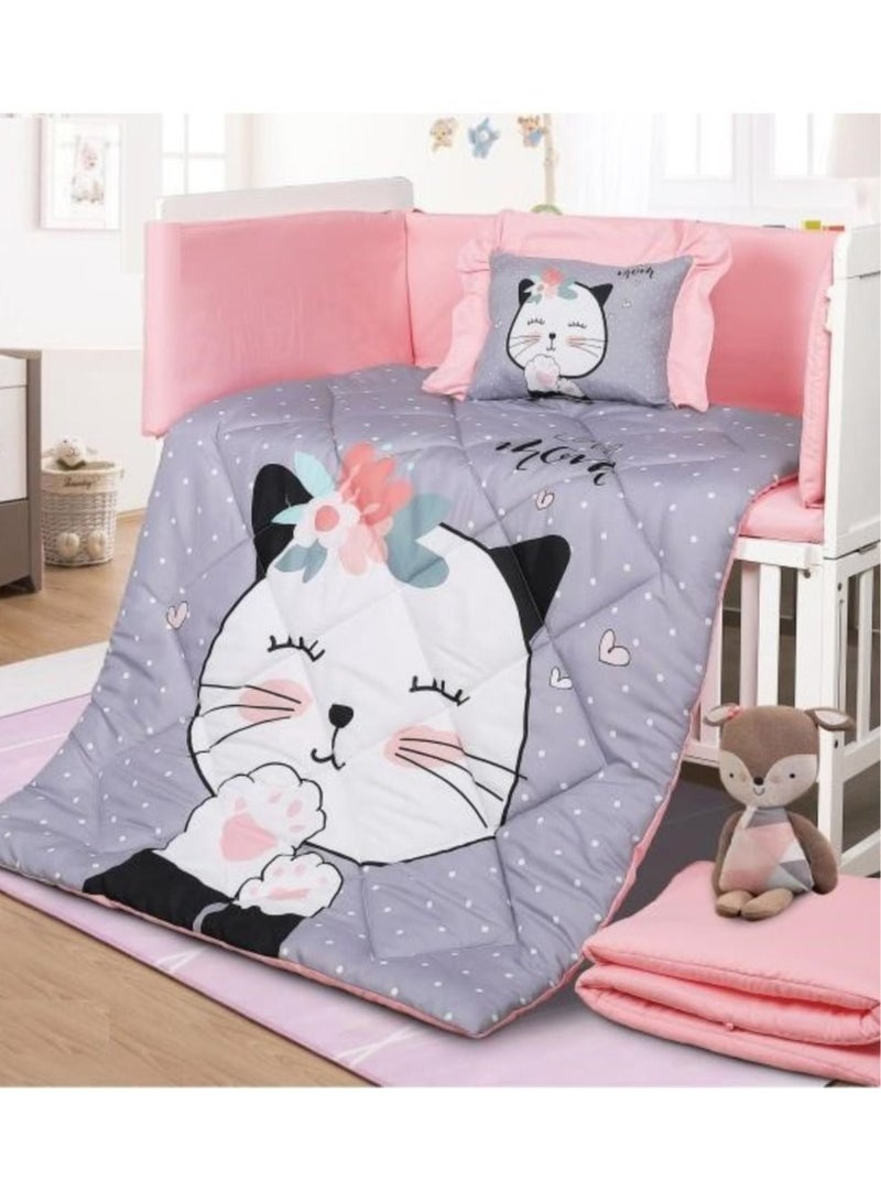 Hours Luxury Newborn Bedding Set – 5 Pieces with Protective Bumpers for Your Baby, Elegant Design & Ultimate Comfort - Image 1